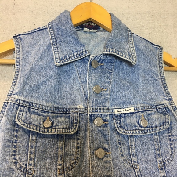 Vintage 80s Guess Jeans Womens Denim Vest - Picture 2 of 10